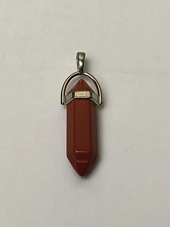 Red Double-Pointed Crystal Pendant Necklace Charm - Picture 2 of 4